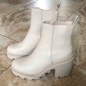 Steve Madden Cream Ankle Boots